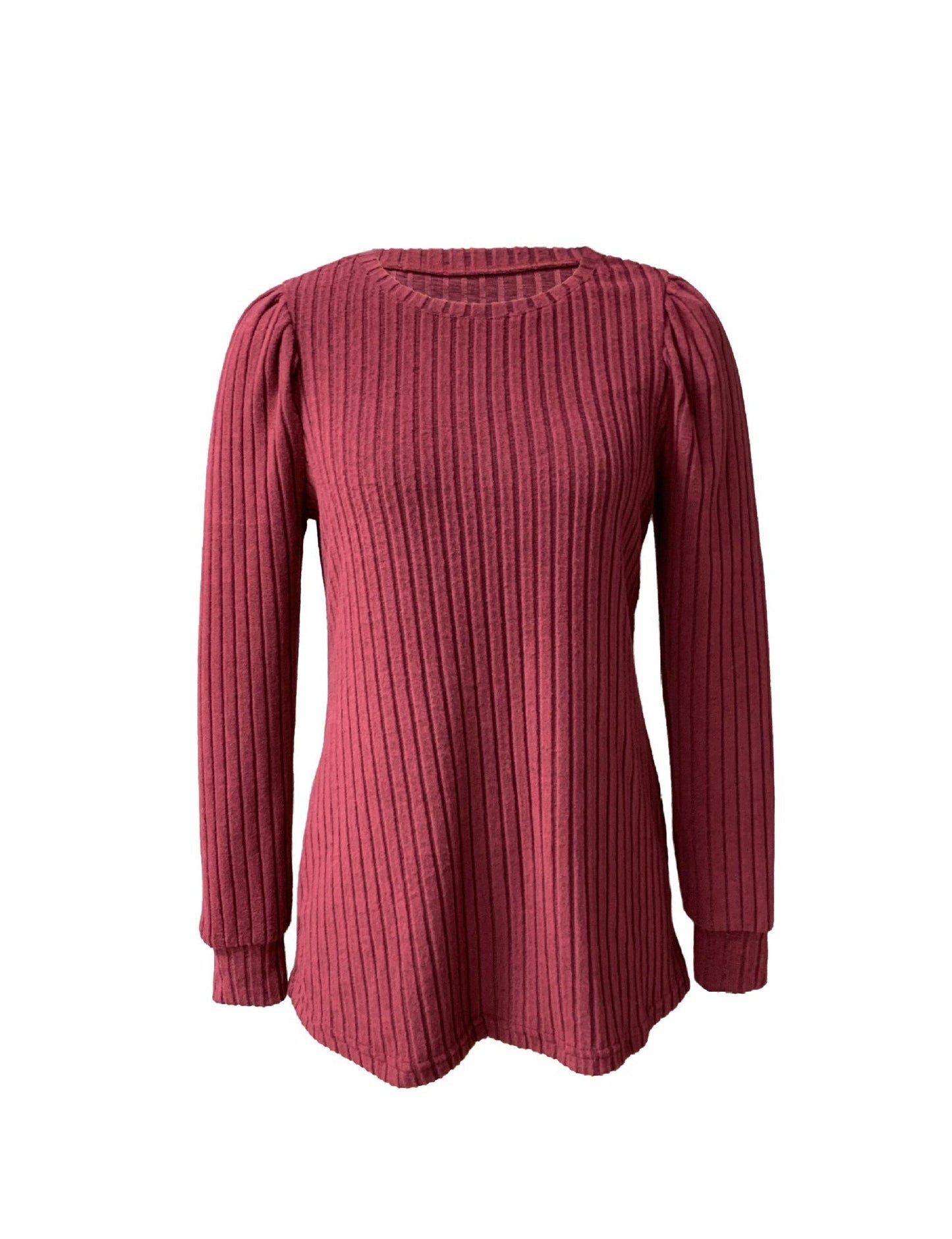 Women Structured Sweater with Puff Sleeves Ivyshape