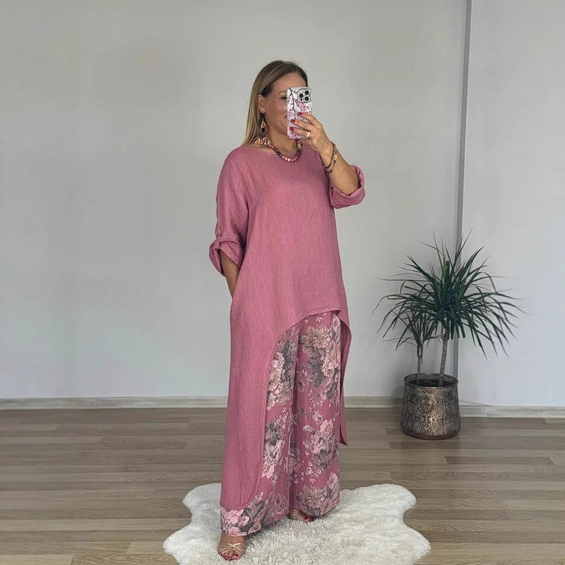 Women Relaxed Fit Linen Tunic Top Ivyshape