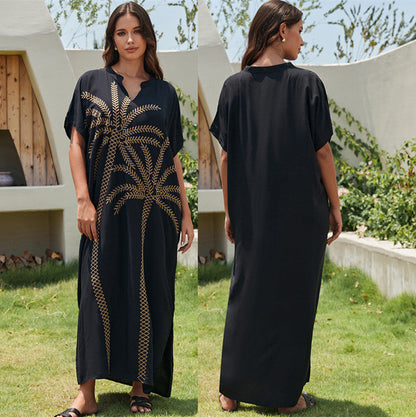Women's Kaftan with intricate palm pattern Ivyshape