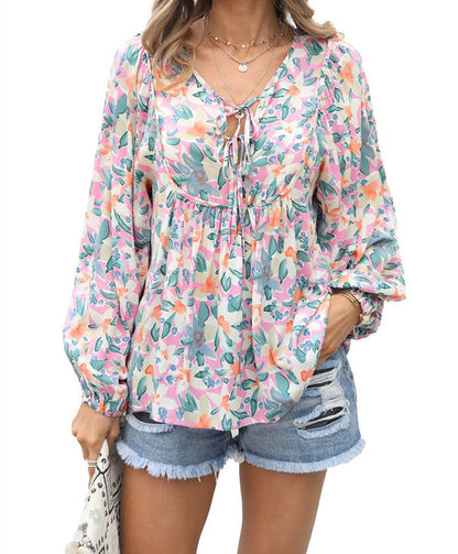 Women's blouse with floral design Ivyshape
