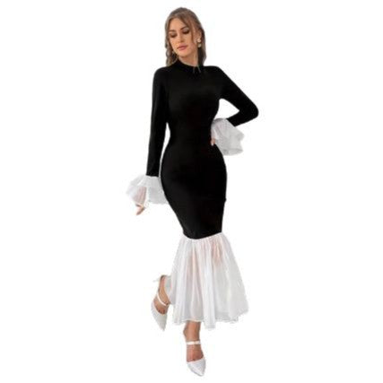 Women Elegant Evening Dress with Eye-catching Ruffle Sleeves Ivyshape