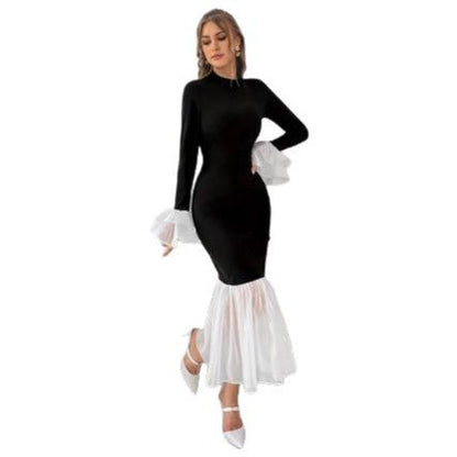 Women Elegant Evening Dress with Eye-catching Ruffle Sleeves Ivyshape