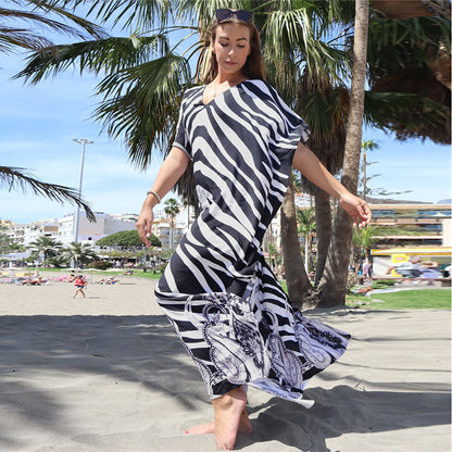 Women elegant beach kaftan with unusual pattern Ivyshape