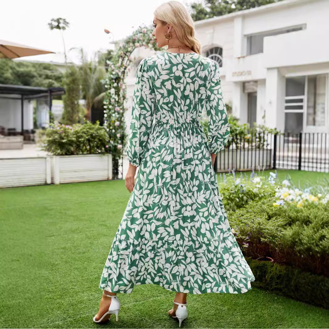 Ladies max dress with stylish floral pattern and flattering cut Ivyshape