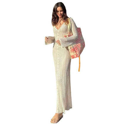 Women's Transparent Beach Robe with Airy Mesh Structure Ivyshape