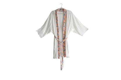 Women's printed kimono with wide sleeves and adjustable belt Ivyshape