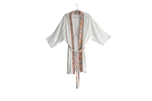Women's printed kimono with wide sleeves and adjustable belt Ivyshape