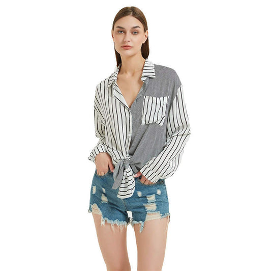 Women's casual shirt blouse with knot detail Ivyshape
