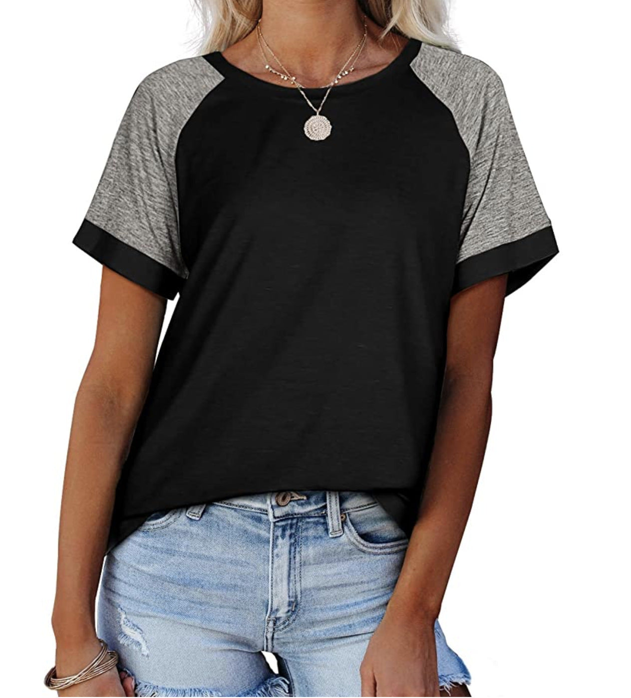 Women's Sporty Casual T-Shirt with Fashionable Raglan Sleeves Ivyshape