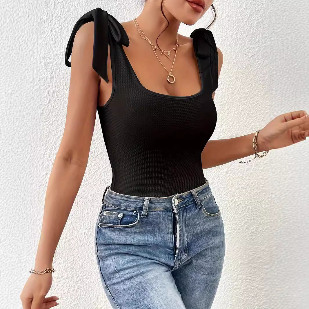 Women's swimsuit with decorative ruffled sleeves and trendy cut Ivyshape
