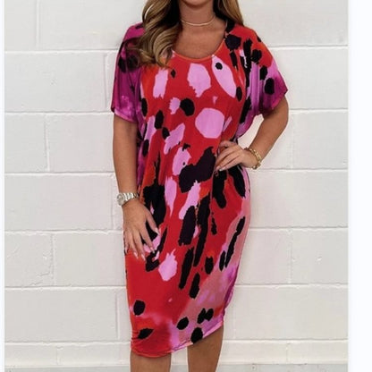 Ladies Elegant and Airy Midi Dress with Unique Animal Print Ivyshape