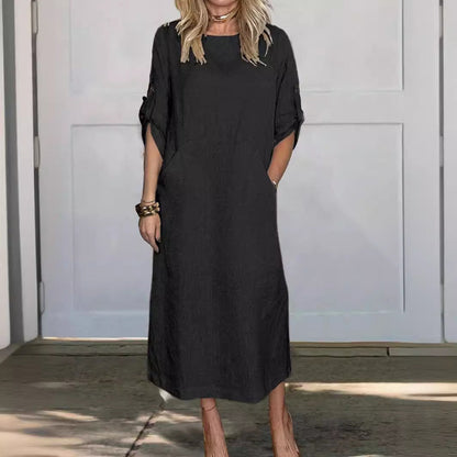 Women's Casual Maxi Dress with Pockets Ivyshape