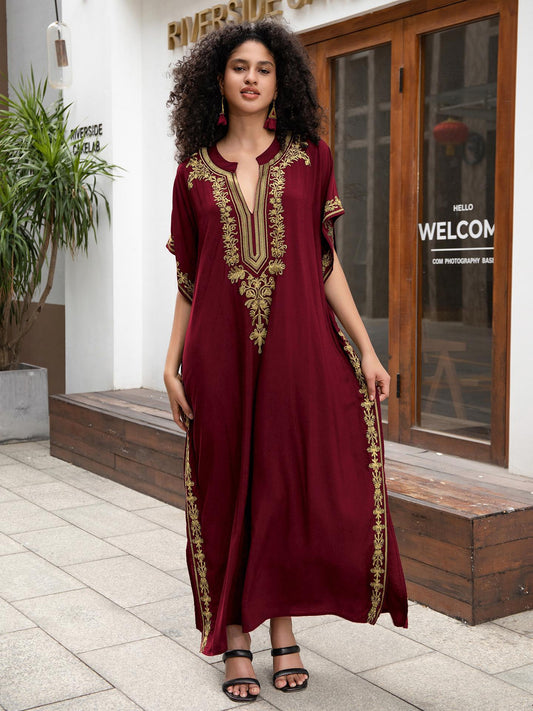 Ladies Elegant Kaftan with intricate embroidery details Ivyshape