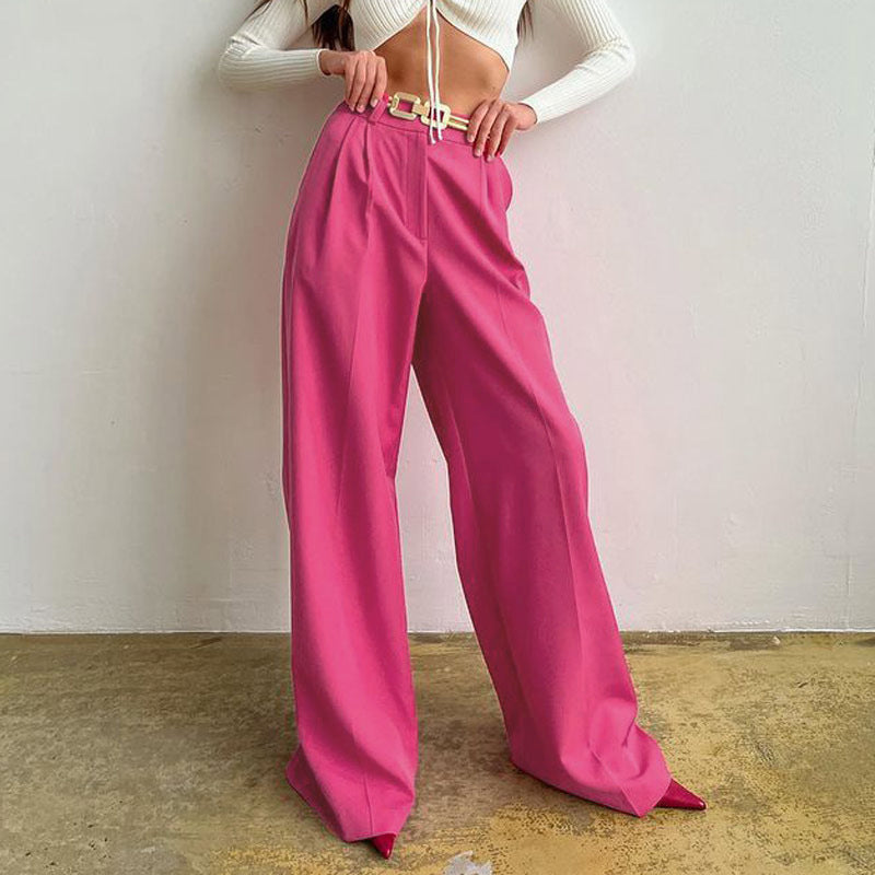Women's Elegant Wide-Leg Trousers with High Waist Ivyshape