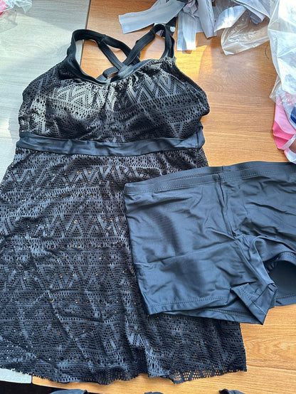 Women Sporty Dress with Integrated Shorts and Decorative Mesh Ivyshape
