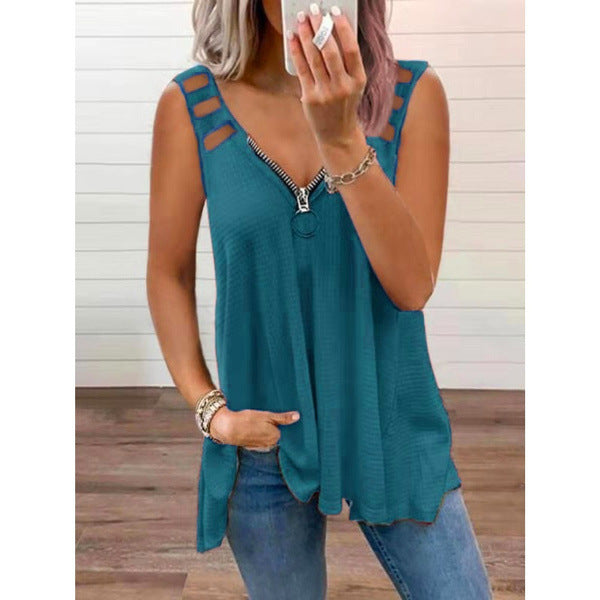 Ladies Trendy Zip-Up Tanktop Ivyshape