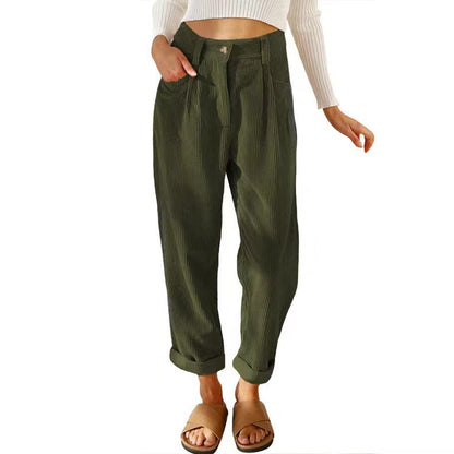Women's High-Waisted Textured Pants Ivyshape