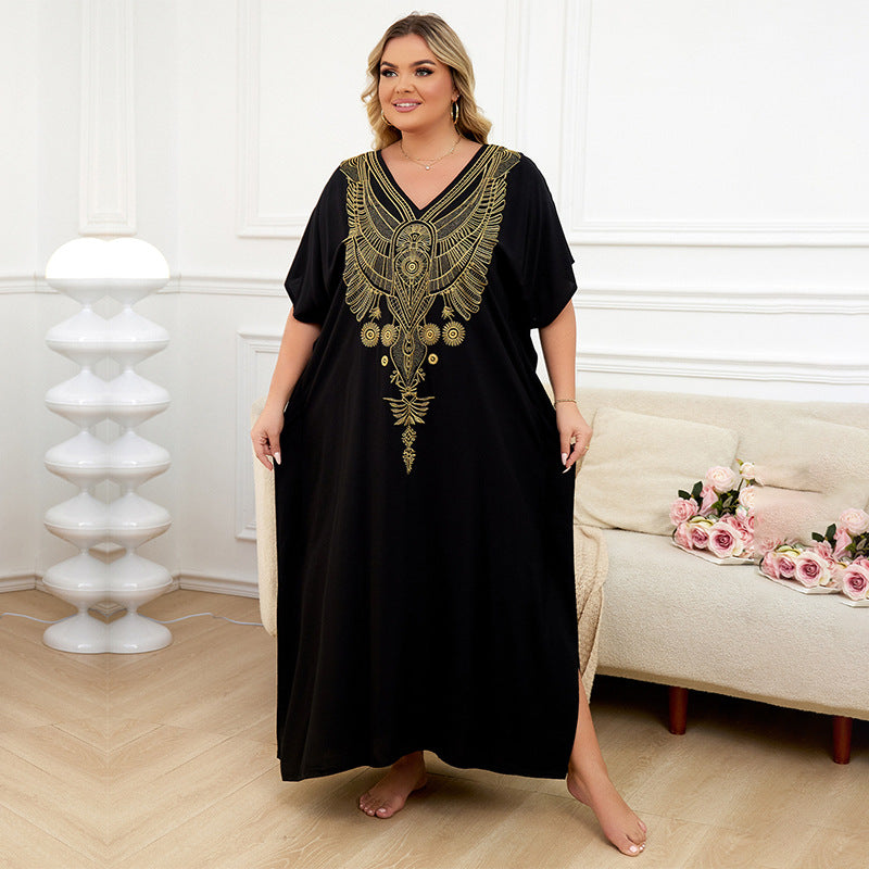 Women's Kaftan gown with ornate golden motif Ivyshape