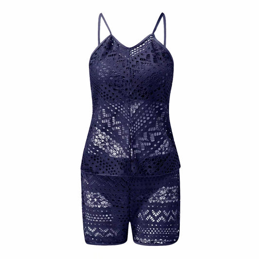 Women's swimsuit with sophisticated cut-outs and delicate crochet look Ivyshape