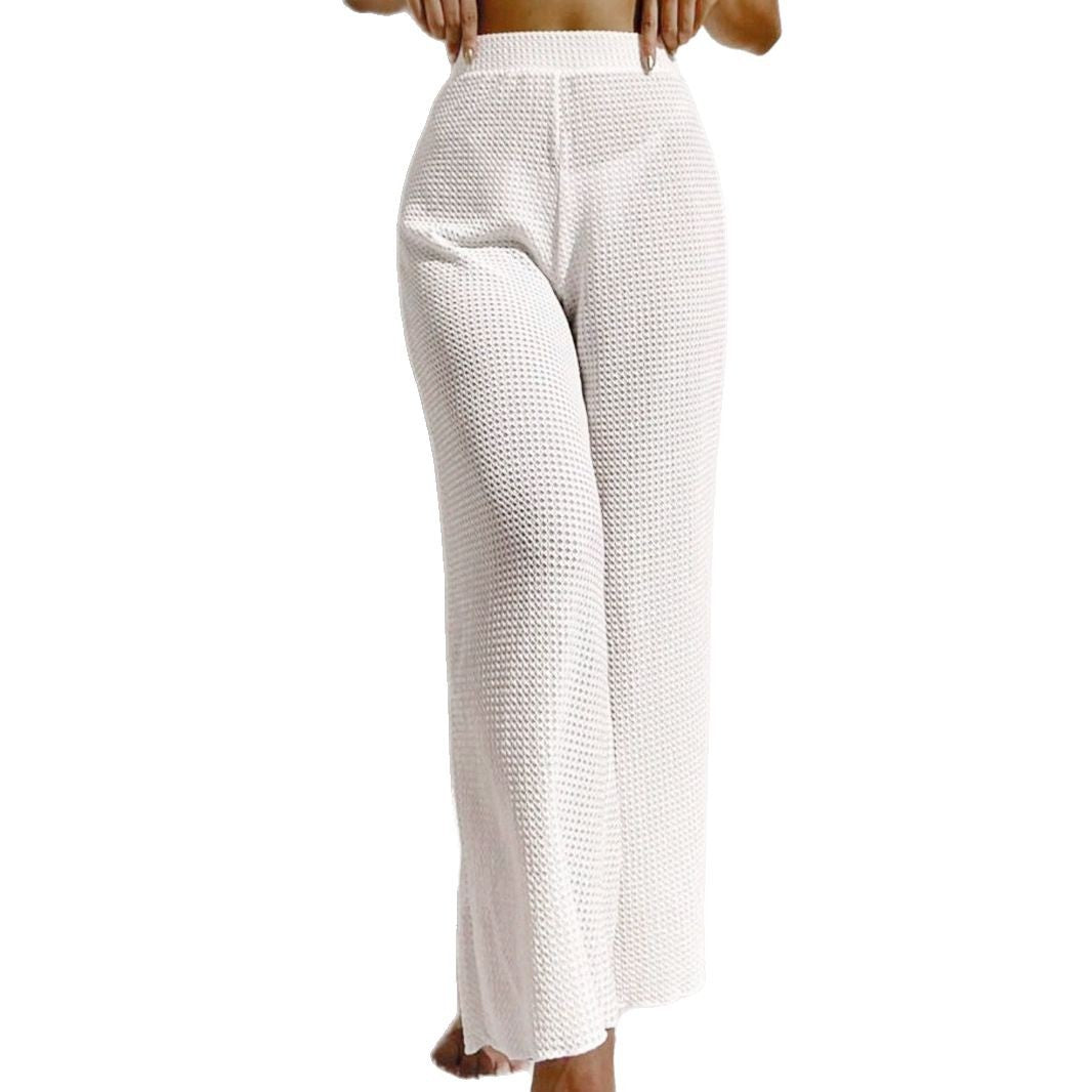Women's Loose Stretch Overall Pants with Elegant Texture Ivyshape