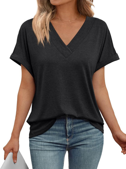 Women's Relaxed Fit V-Neck T-Shirt Ivyshape