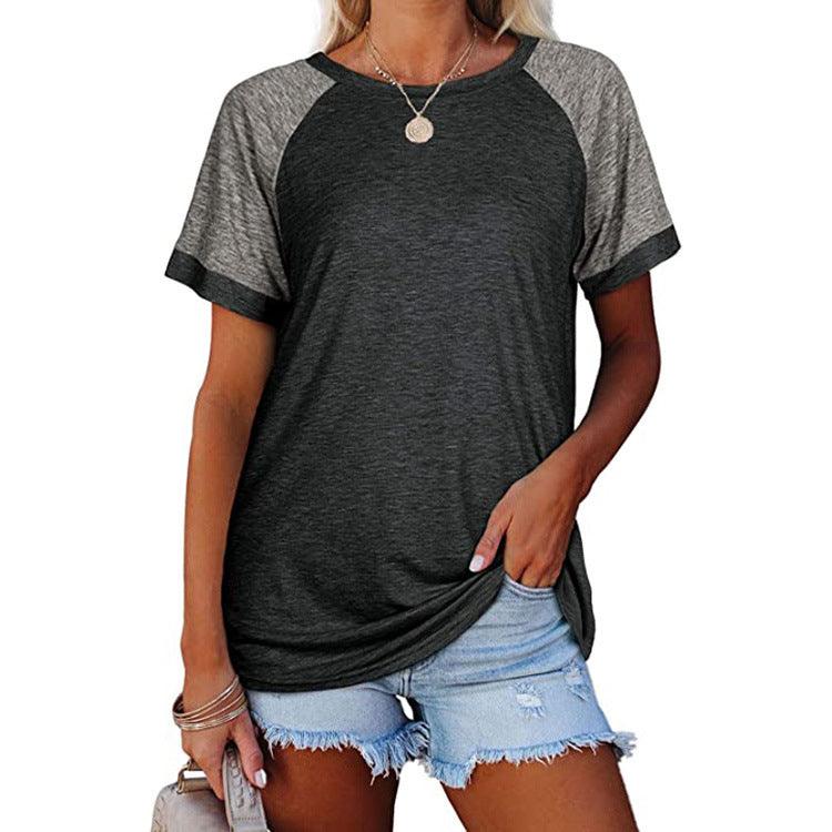 Women's Sporty Casual T-Shirt with Fashionable Raglan Sleeves Ivyshape