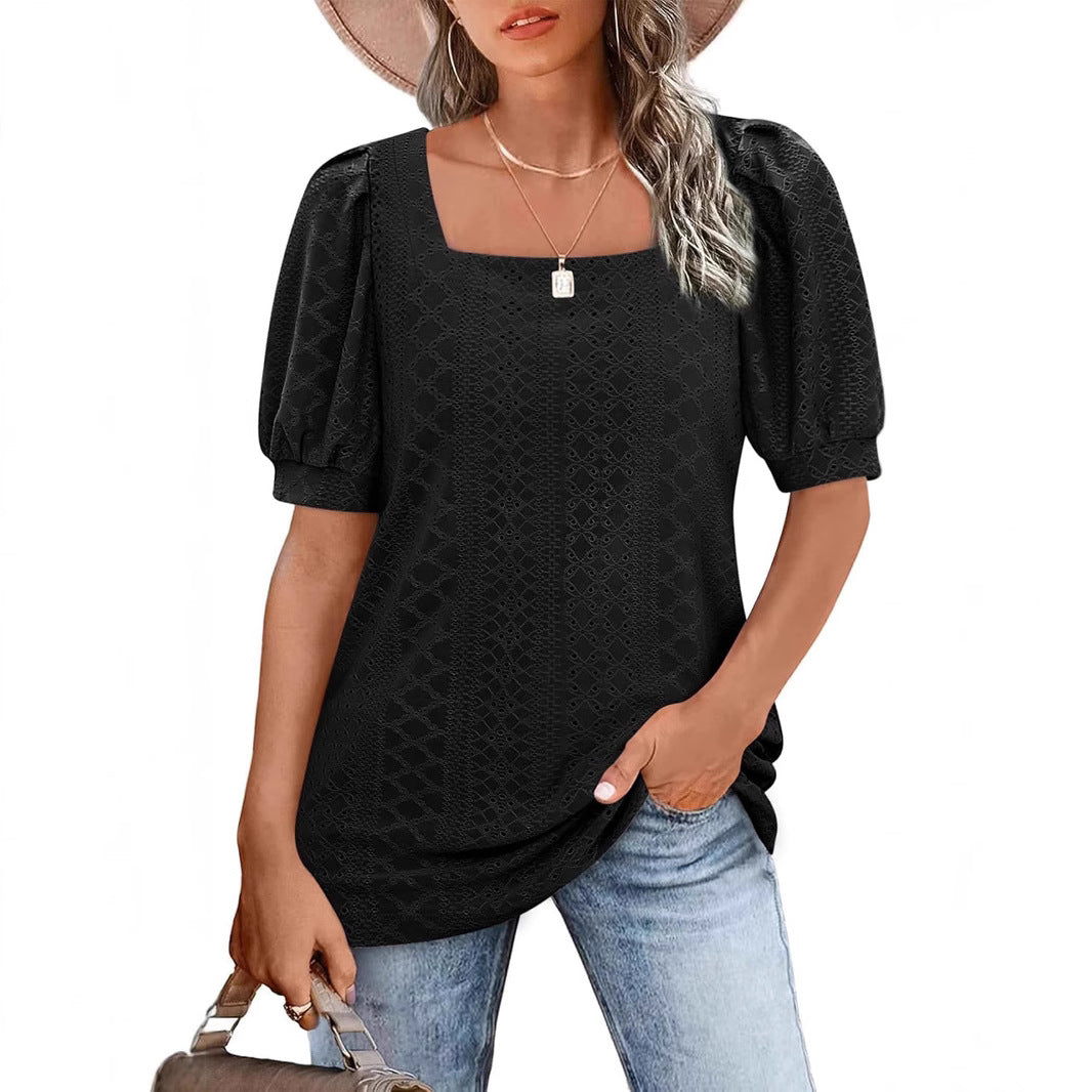 Ladies Elegant Puff Sleeve Blouse Ivyshape