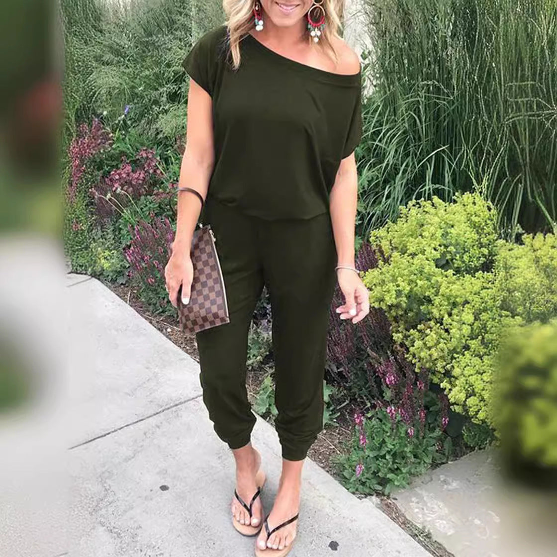 Women's casual jumpsuit with off-the-shoulder design Ivyshape