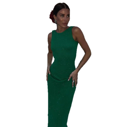 Women's beach dress with shimmering effect and high slit Ivyshape