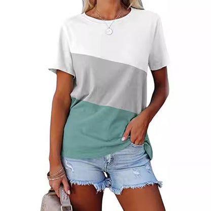 Women's Color Block Casual T-Shirt Ivyshape