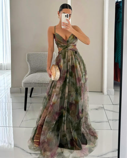 Women Floral Maxi Dress Ivyshape