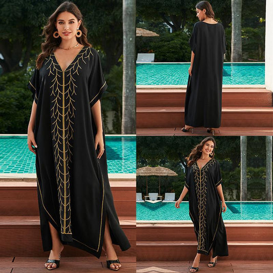 Women Elegant Maxi Kaftan with ornate decorations Ivyshape