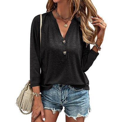 Women Casual Long Sleeve with Button Details Ivyshape