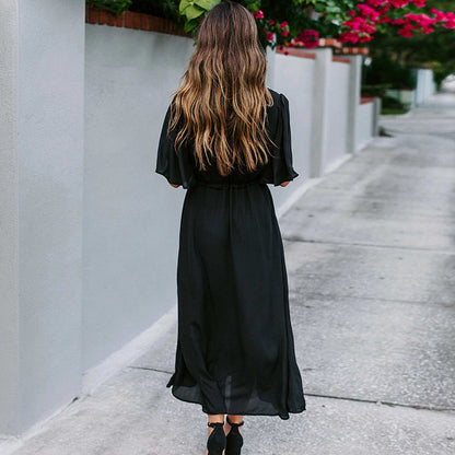 Women’s Maxi Dress with Artistic Embroidery and Wide Cut Ivyshape