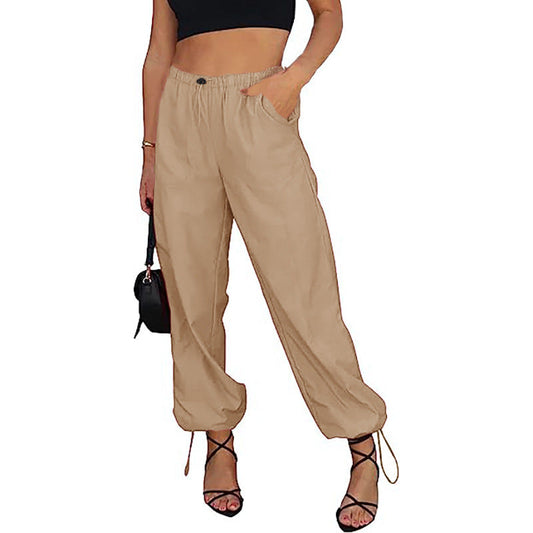 Women's leisure pants with elastic waistband and drawstring Ivyshape