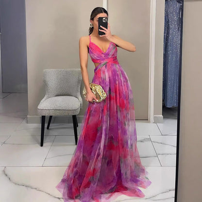 Women Floral Maxi Dress Ivyshape