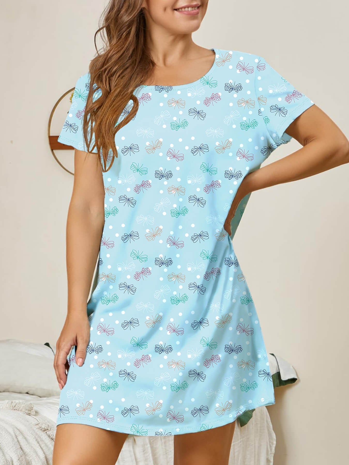Women's nightgown with playful floral design and comfortable fit Ivyshape