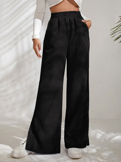 Women's Ribbed Width Leg Pants Ivyshape