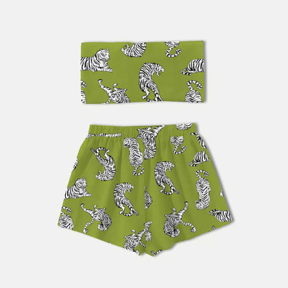 Women's fashionable crop top and shorts set Ivyshape