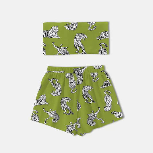 Women's fashionable crop top and shorts set Ivyshape