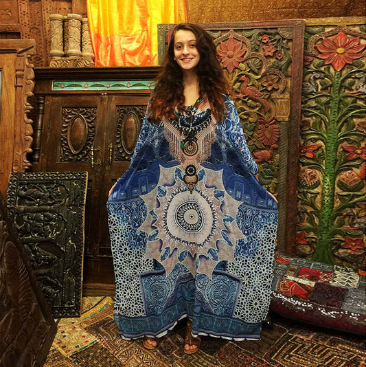 Women's Maxi Kaftan with Unique Mandala Design Ivyshape