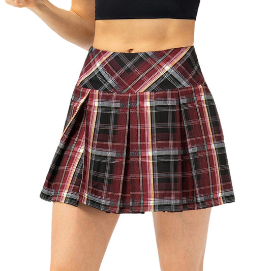Women Pleated Skirt Checkered Mini Skirt Ivyshape