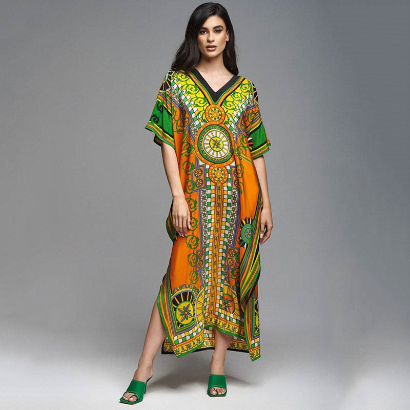 Women Floor-Length Kaftan with artistic Baroque design Ivyshape