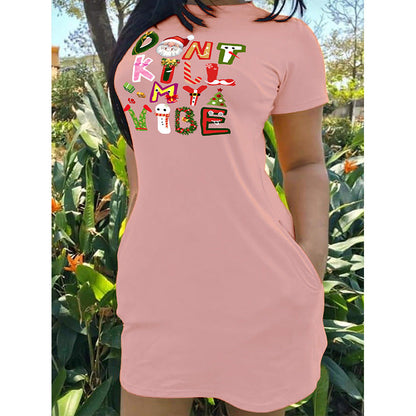 Women's dress with funny Christmas motif Ivyshape