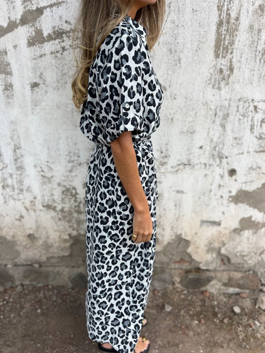Ladies Maxi Dress with Belt Bag and Pockets Ivyshape