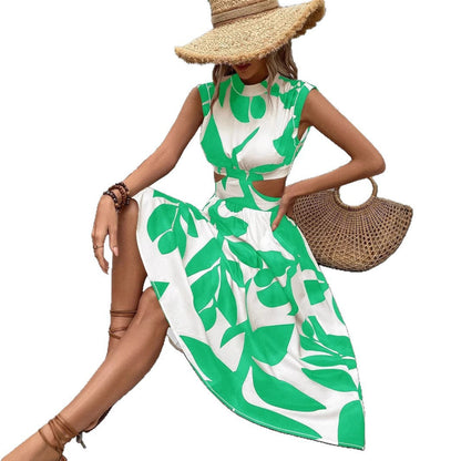 Ladies Boho-chic Maxi Dress with Cut-Outs Ivyshape