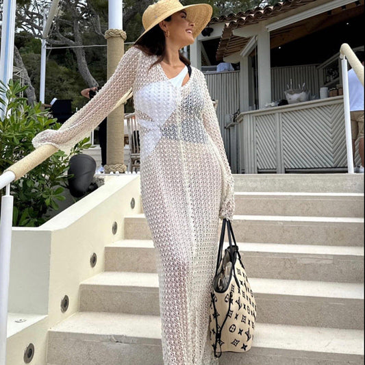 Women's Transparent Beach Robe with Airy Mesh Structure Ivyshape