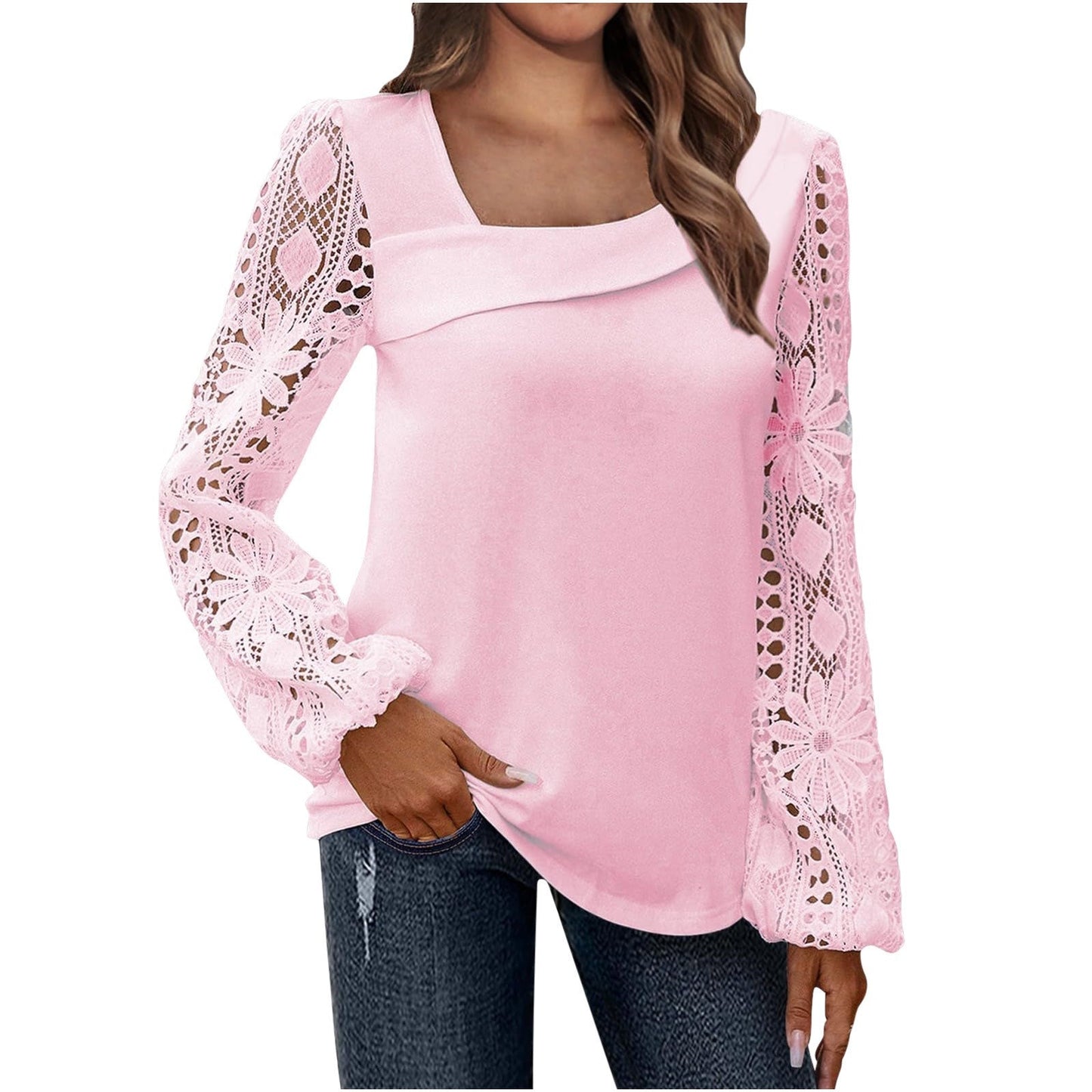 Ladies Lace Sleeve Blouse Ivyshape