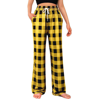 Women Relaxed Fit Checked Lounge Pants Ivyshape