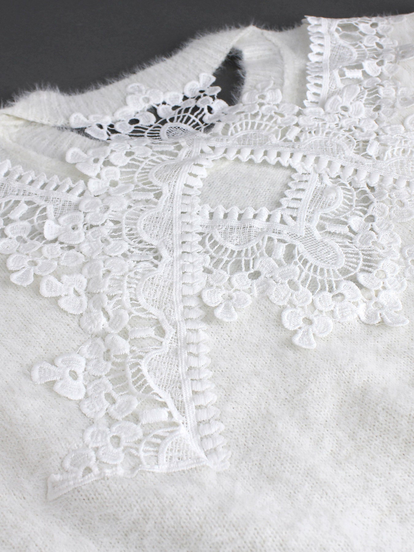 Women's sweater with elegant lace back accent Ivyshape